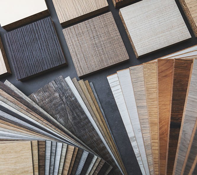 Photo of high-quality flooring products including carpet and vinyl.