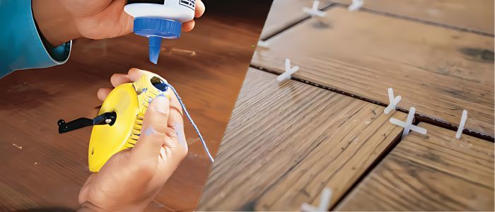 Chalk line and spacers