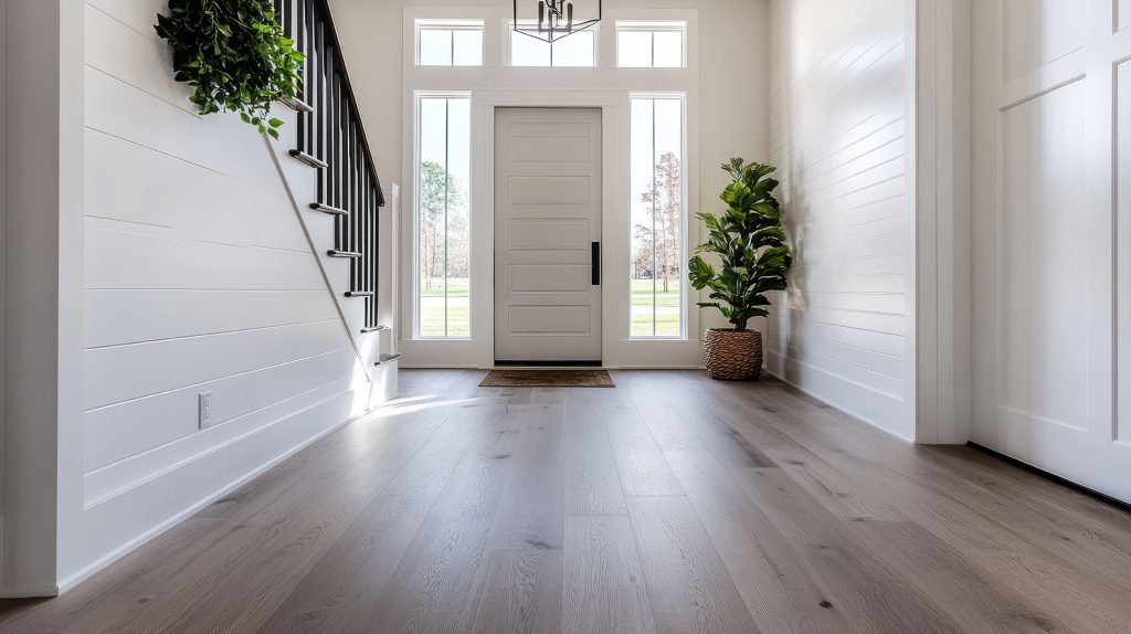 A beautiful entryway to a home with LVP floors.