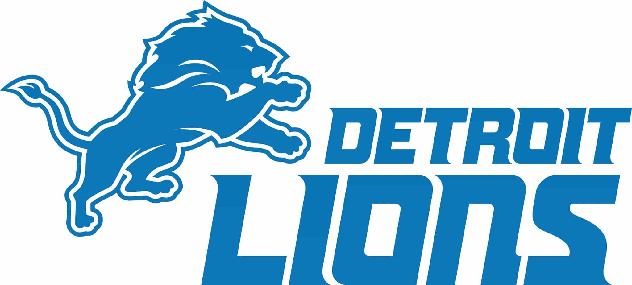 Detroit Lions logo marking Go Flooring as the official flooring partner